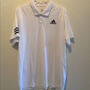 Adidas Men's Classic White Polo with Black Accents